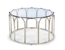 Стол журнальный HALMAR OLIVIA дымчатый/хром, 81/47