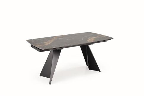 Стол обеденный HALMAR ARMANI черный мрамор/черный 165-241/90