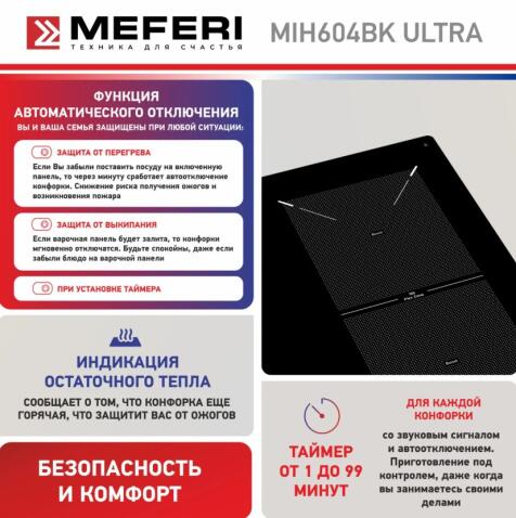 Варочная панель индукционная MEFERI MIH604BK ULTRA