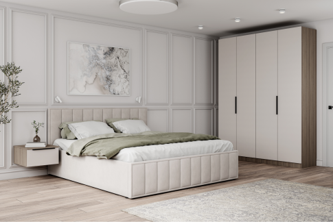 Кровать ДСВ Лана 1,6 Бежевый Софт Кровать ДСВ Лана 1,6 Бежевый Софт