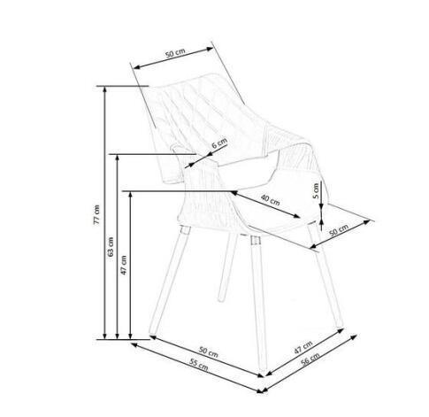 Стул HALMAR K396 серый/дуб светлый