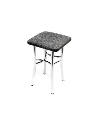 Табурет ВВР Квадрат серый/хром, рогожка