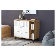 Комод SV-МЕБЕЛЬ (МС Милан К) Дуб Золотой/Белый Матовый, 3 ящ.