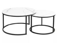 Комплект SIGNAL ATLANTA C (2 стола журнальных) белый мрамор/черный мат