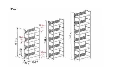 Стеллаж SIGNAL RAW R5 черный 154/60