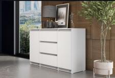 Комод NN Мебель (МС Денвер К) Белый (серия 2), 3 ящ., 2 ств.
