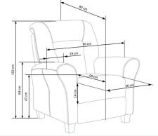 Кресло HALMAR BARD раскладное, серый/натуральный