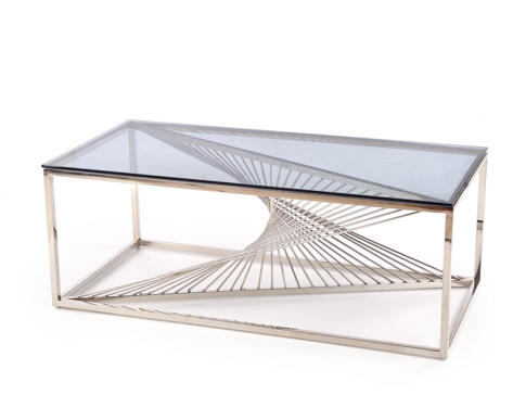 Стол журнальный HALMAR INFINITY дымчатый/хром, 120/60/45