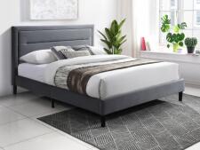 Кровать SIGNAL MALAGA Velvet Bluvel 14 серый/черный 160/200