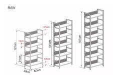 Стеллаж SIGNAL RAW R4 дуб/черный
