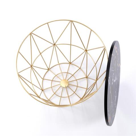 Стол журнальный HALMAR HARISSA G золотой/черный мрамор