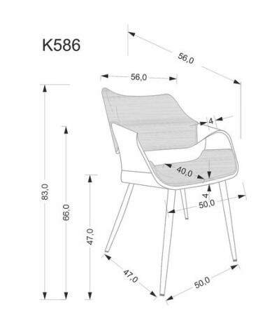 Стул HALMAR K586 черный/орех