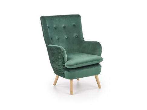 Кресло HALMAR RAVEL темно-зеленый/натуральный