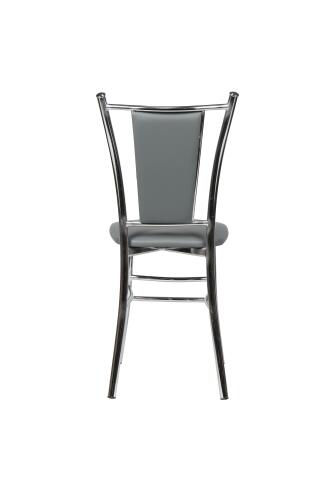 Стул ВВР Марсель серый/хром, экокожа