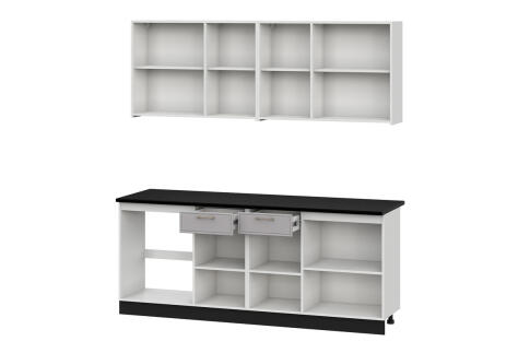 Кухонный гарнитур NN-Мебель "Адель К" 2,0м Белый/Нео/Черный