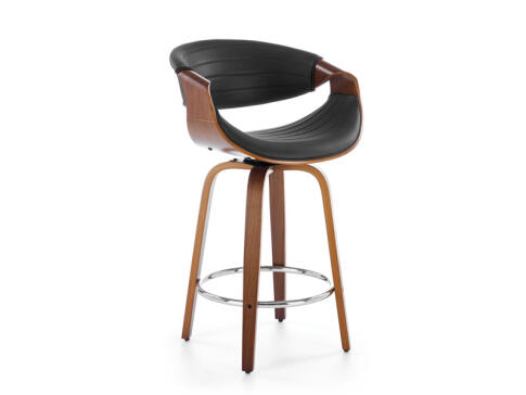 Стул барный HALMAR H123 черный/орех