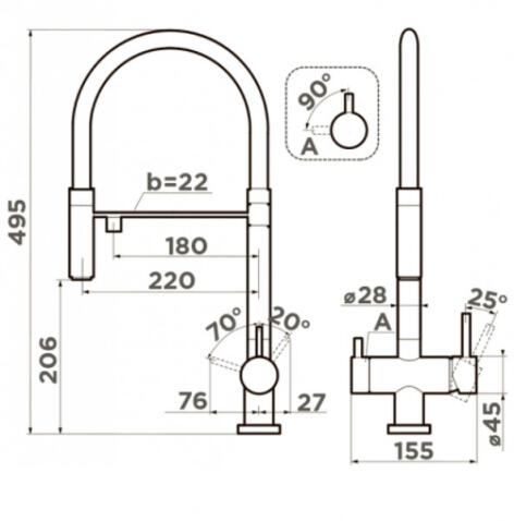 Смеситель для кухни Omoikiri Kanto-AZ azur blue