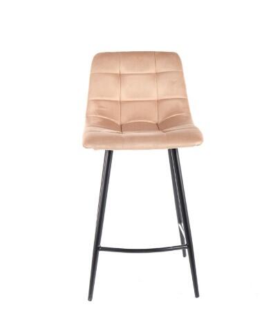 Стул барный SIGNAL CHIC H-2 Velvet Bluvel 28 бежевый/черный мат