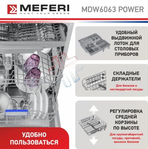 Посудомоечная машина MEFERI MDW6063 POWER
