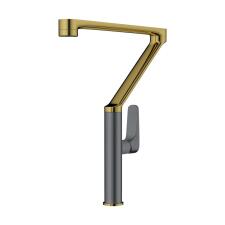 Смеситель для кухни Omoikiri Tara LG GM светлое золото/вороненая сталь