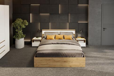 Тумба прикроватная NN Мебель (МС Некст К) Дуб Золотой/Белый