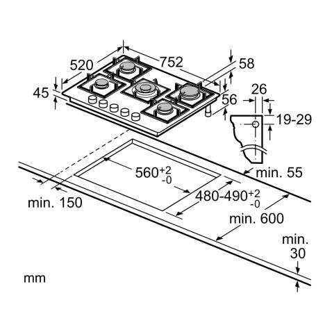 Поверхность газовая BOSCH PPQ7A6I40