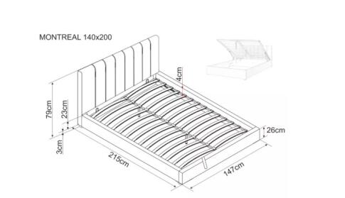 Кровать SIGNAL MONTREAL Velvet Bluvel 28 бежевый, 140/200