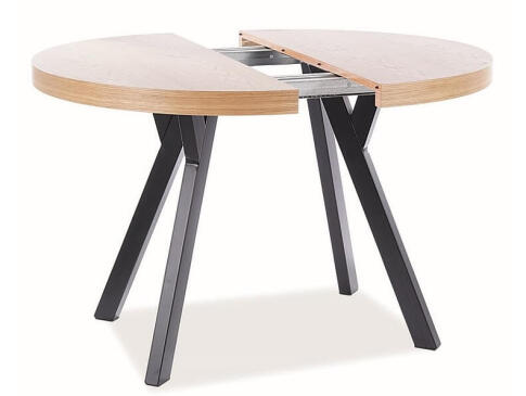 Стол обеденный SIGNAL DOMINGO дуб натуральный/черный 100-250/100