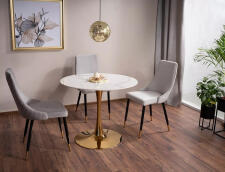 Стол обеденный SIGNAL ESPERO белый мрамор/золотой 90