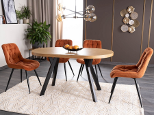 Стол обеденный SIGNAL DOMINGO II дуб/черный 140-272/80