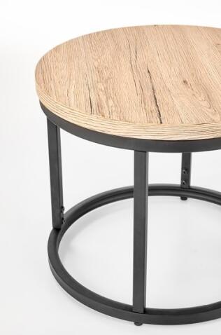 Комплект HALMAR OREO (2 стола журнальных) дуб сан ремо/черный, 43/53 и 35/45