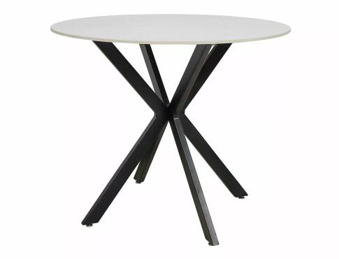 Стол обеденный SIGNAL TALIA эффект белого мрамора/черный 90