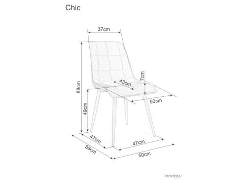 Стул SIGNAL CHIC Velvet Bluvel 86 синий/черный