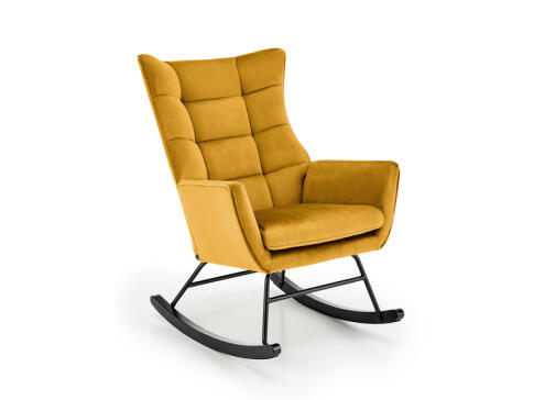 Кресло-качалка HALMAR BAZALTO горчичный
