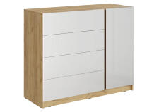 Комод МК Стиль БОСТОН КМ-001 МДФ дуб крафт золотой /глянцевый белый