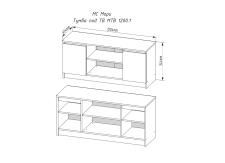 Тумба под ТВ ДСВ (МС Мори) МТВ 1200.1 Графит