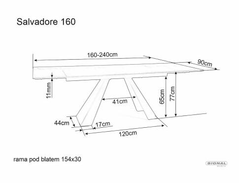 Стол обеденный SIGNAL SALVADORE Ceramic Ossido Verde бирюзовый/черный мат 160-240/90