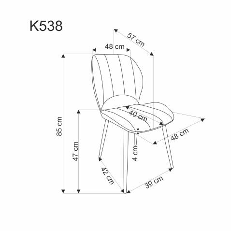 Стул HALMAR K538 горчичный/черный