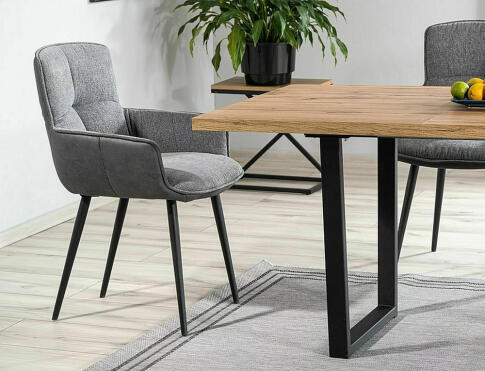 Стол обеденный SIGNAL VITO дуб артизан/черный 140-180/85