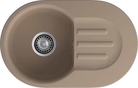 Кухонная мойка GRANFEST SMART SM-685L песочный + сифон