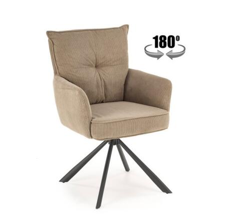 Стул HALMAR K528 капучино/черный, поворотный