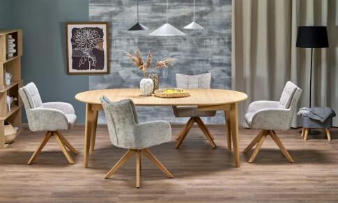 Стол обеденный HALMAR MAGNUS дуб натуральный 120-200/120