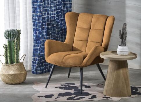 Кресло HALMAR BYRON горчичный/черный