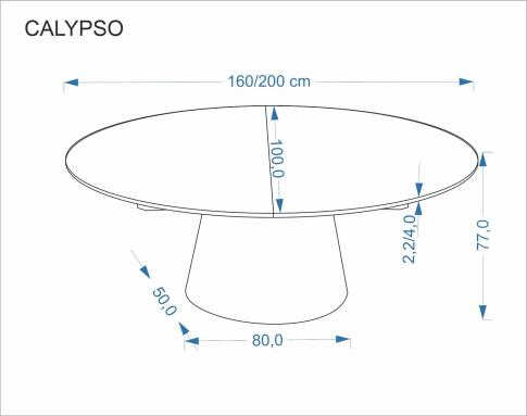 Стол обеденный HALMAR CALYPSO натуральный 160-200/100