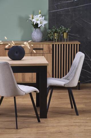 Стол обеденный HALMAR BAGIO дуб артизан/черный 120-160/80