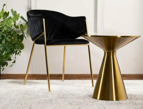 Стол журнальный SIGNAL SETI черный/золотой, 50/53