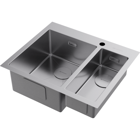 Кухонная мойка из нержавейки Omoikiri Akisame 60-2-IN-L нержавеющая сталь