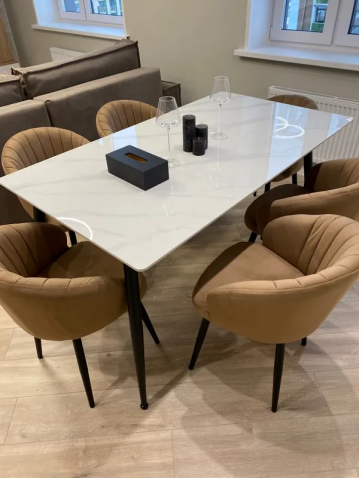 Стол обеденный SIGNAL RION белый/черный 160/90