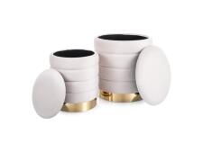 Комплект SIGNAL BRITTA Velvet (2 пуфа) светло-бежевый