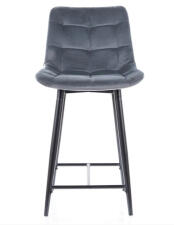 Стул барный SIGNAL CHIC H-2 Velvet Bluvel 14 серый/черный